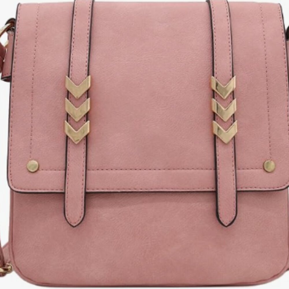 ALYSSA Double Compartment Large Flapover Crossbody Bag NWT